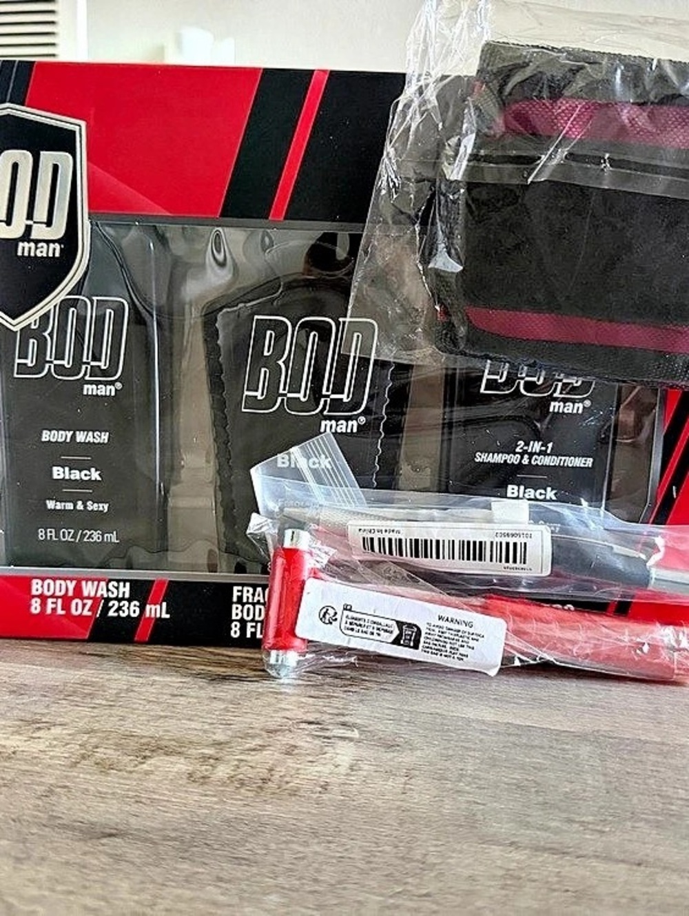 BOD man Body Wash Gift Set Black & Red Gift Set NWT